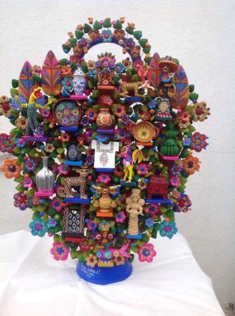 Arbol de la vida Artesanias Mexicanas pintado a mano multicolor